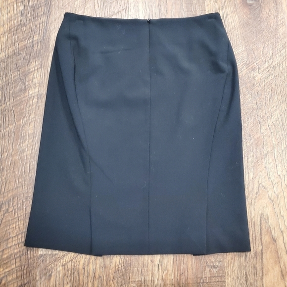 Theory Golda Black Pencil Skirt Slit Preppy Wool Office Classic Neutral Work 0 - Picture 5 of 14
